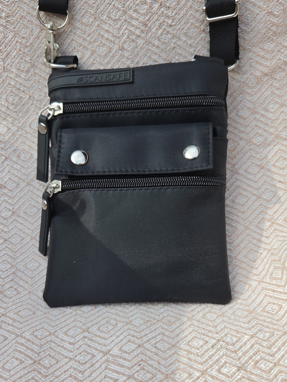Black Scansafe Passport Crossbody Travel Pouch